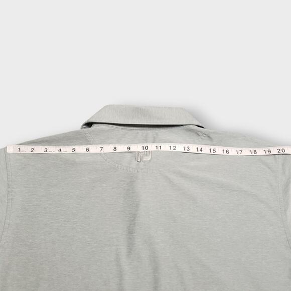 Footjoy Mens Performance Polo Shirt Sz Large Grey Yellow Golf Preppy Casual - Picture 11 of 12